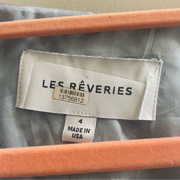 Les Reveries Silk Long Sleeve Mini Wrap Dress in Blue Leopard - Picture 14 of 14